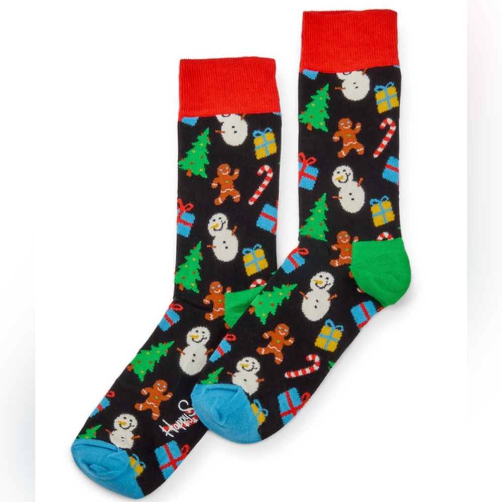 Happy Socks Bring It On Socks Holiday Snowman Black/multi unisex